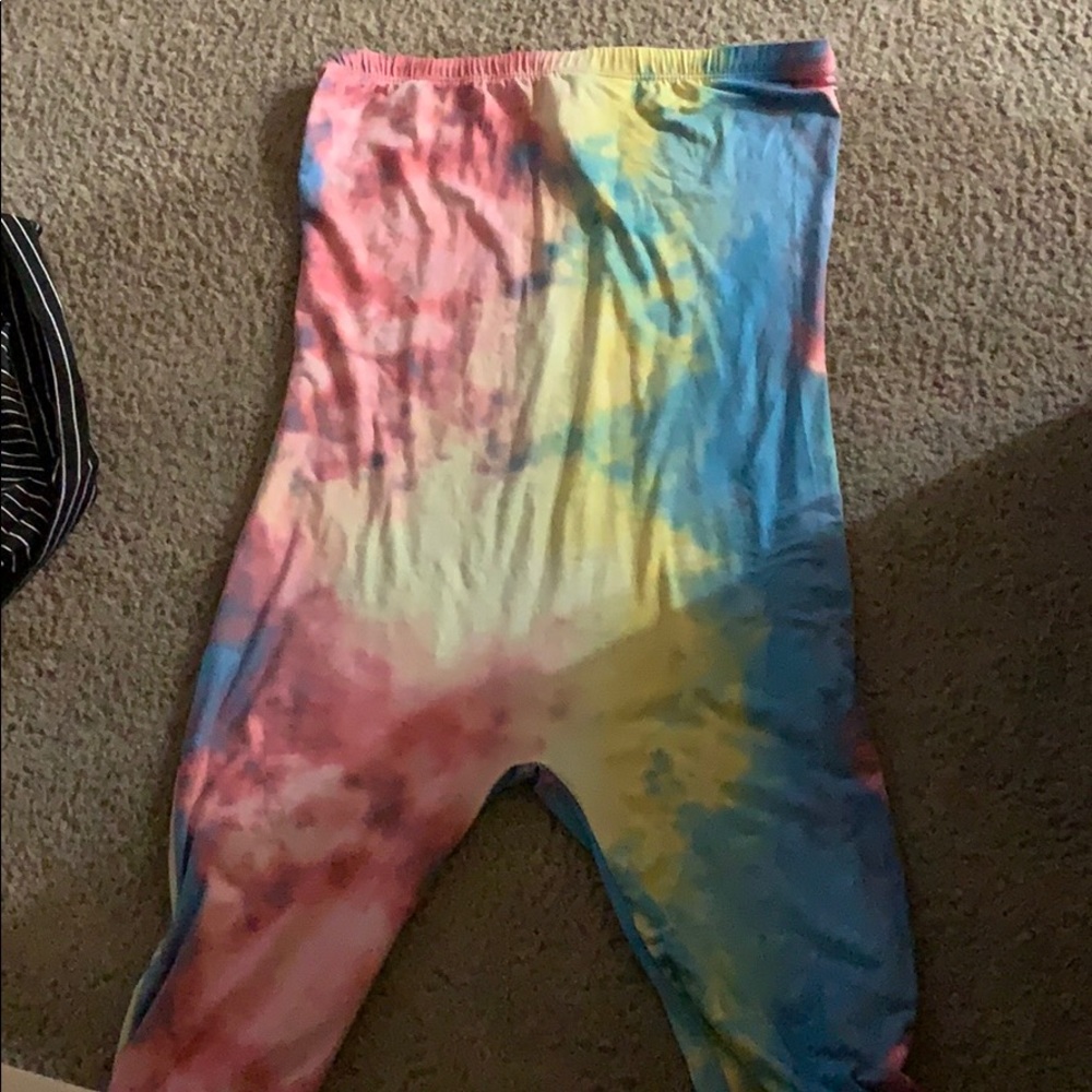 Tie die strapless romper